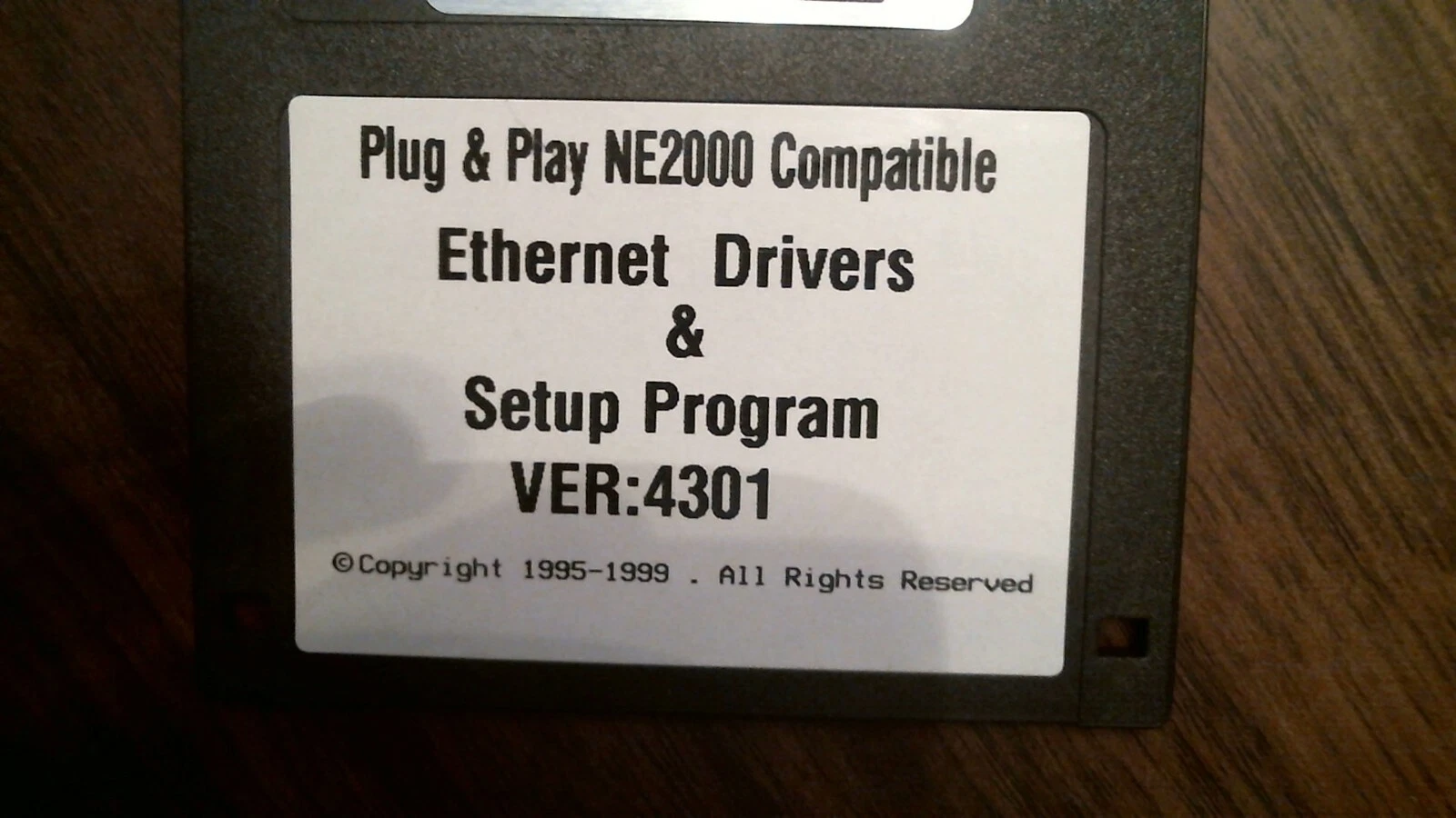 Plug and Play NE2000 ethernet drivers setup program 4301 - floppy disk 3.5 inch