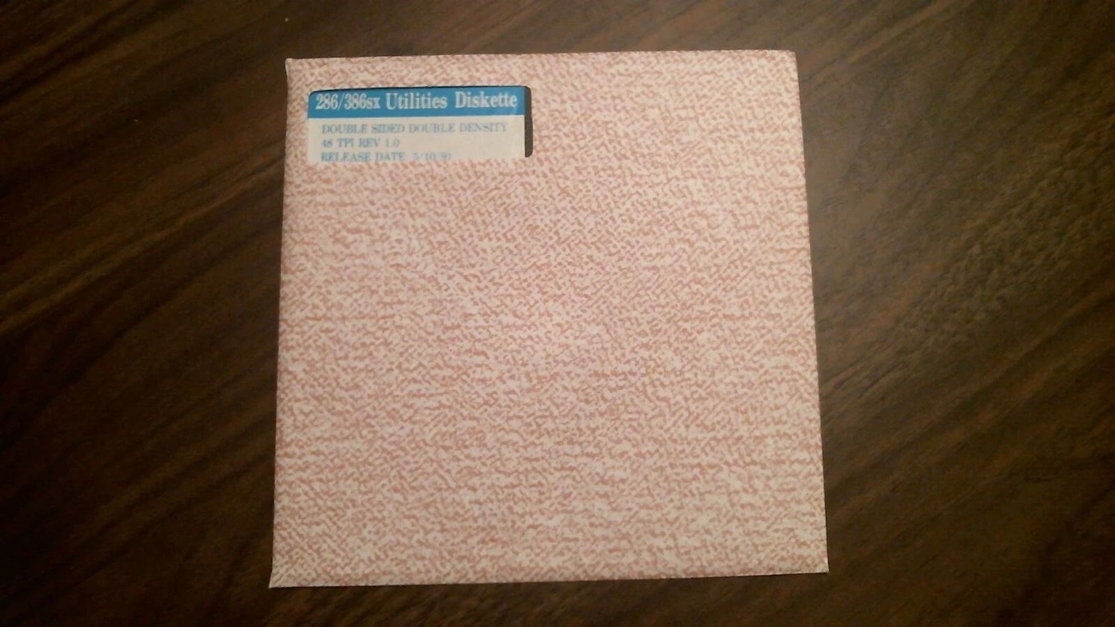 286/386sx Utilities Diskette 48 TPI Rev 1.0 5/10/91 - floppy disk 5.25 inch
