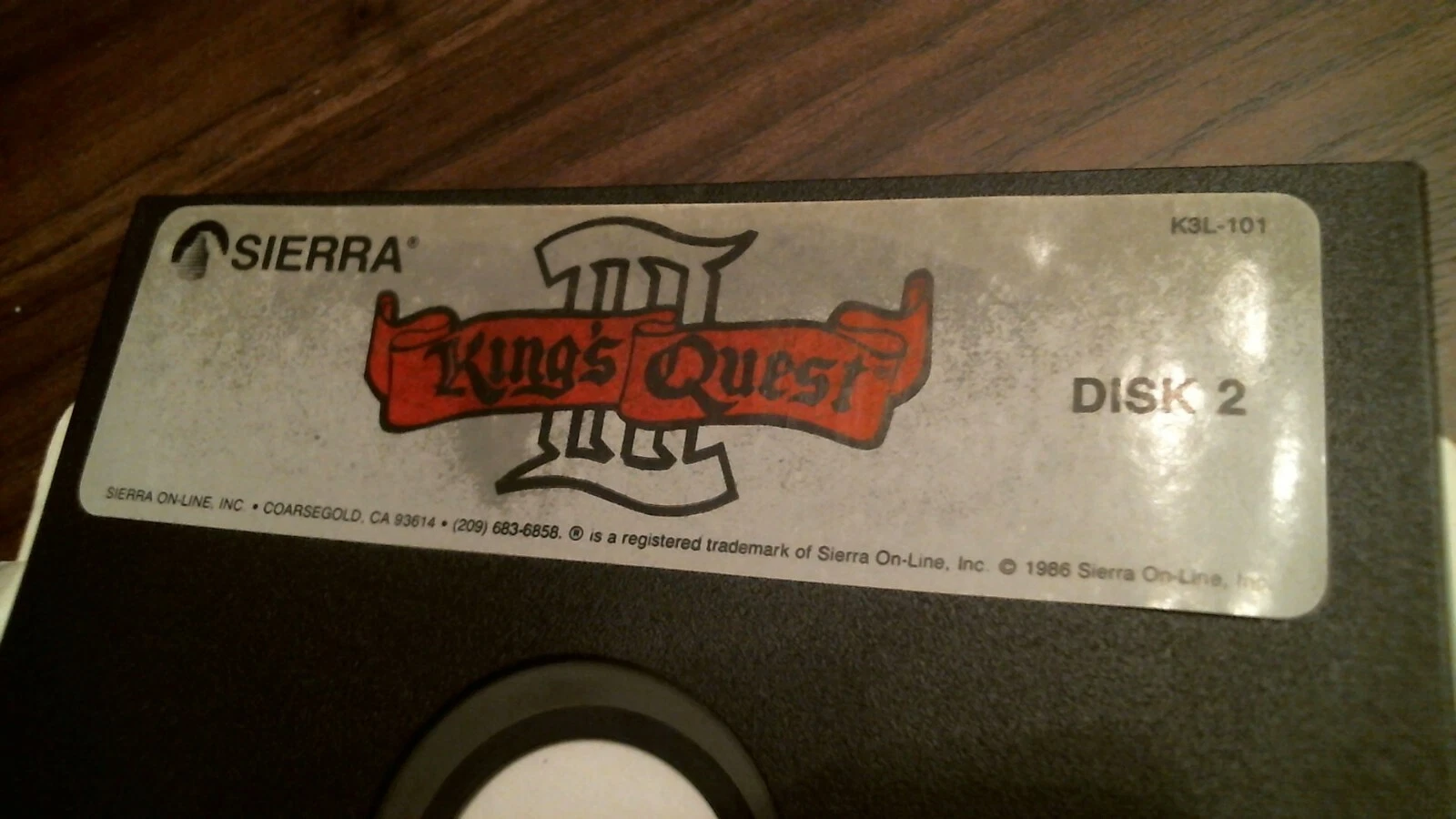 Sierra King's Quest game - DISK 2 ONLY - K3L-101 1986 floppy disk 5.25 inch - image 2