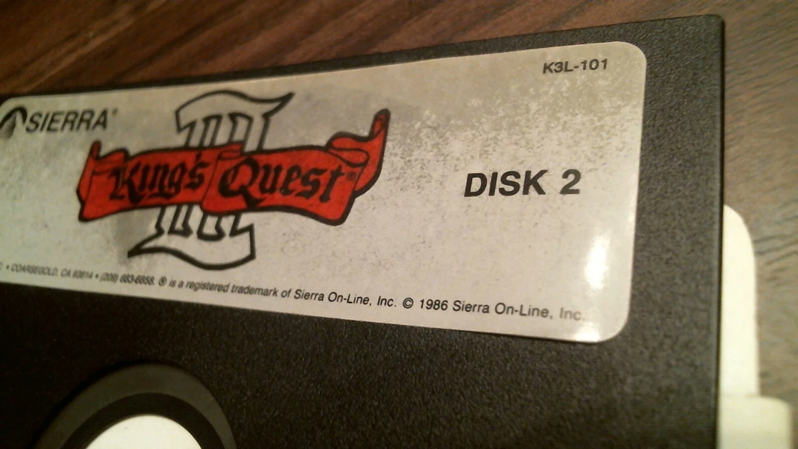 Sierra King's Quest game - DISK 2 ONLY - K3L-101 1986 floppy disk 5.25 inch - image 3