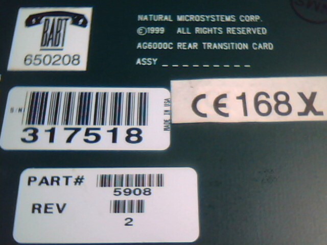 Natural Microsystems 5908 Rev2 Transition 4 T1/E1 Back Card SM0400 from CG6000C - image 4
