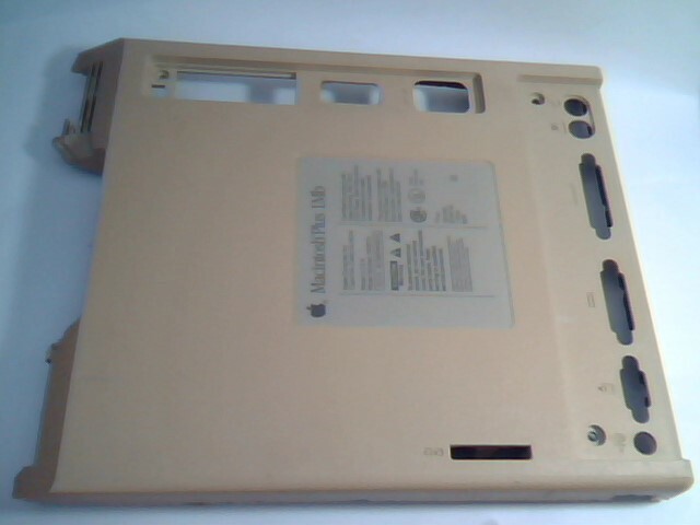 Macintosh Plus 1MB - Back panel of Case - with label and STEVE JOBS SIGNATURE