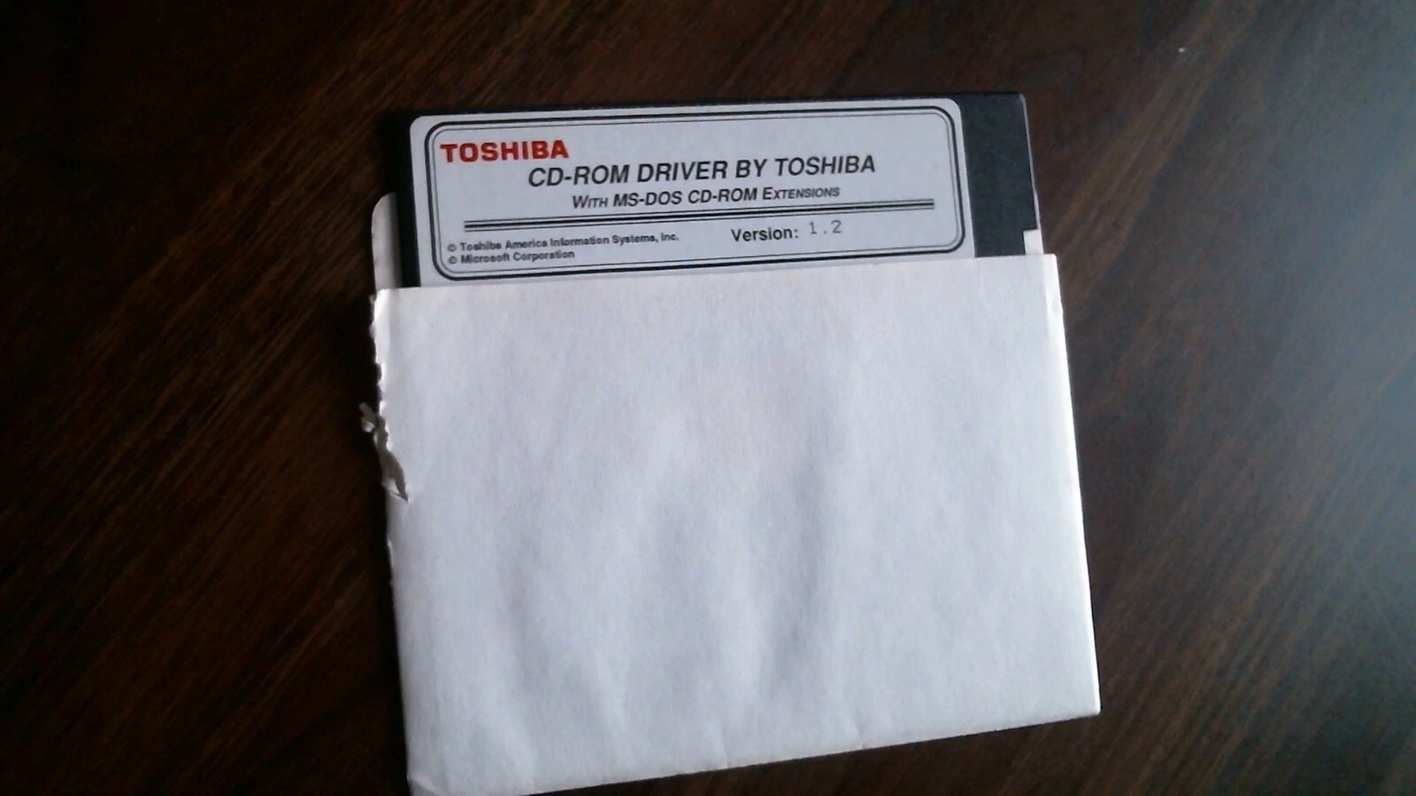 Toshiba CD-ROM Driver with MS-DOS extensions Ver 1.2 - floppy disk 5.25 inch