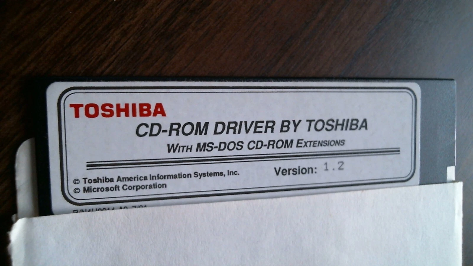 Toshiba CD-ROM Driver with MS-DOS extensions Ver 1.2 - floppy disk 5.25 inch - image 2