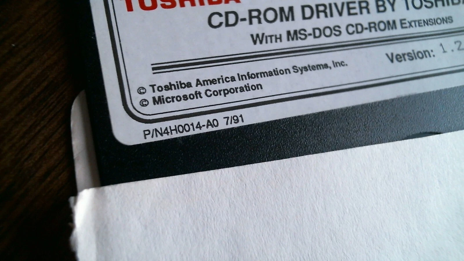 Toshiba CD-ROM Driver with MS-DOS extensions Ver 1.2 - floppy disk 5.25 inch - image 3