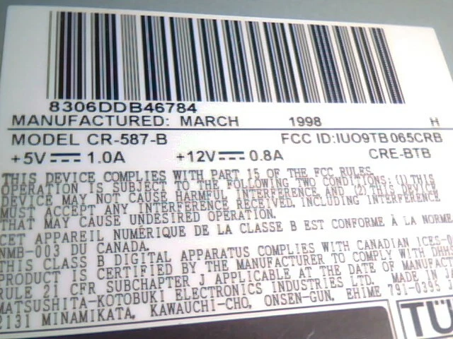 CD-ROM Drive CREATIVE Matsushita CR-587-B 24X 40-pin IDE ATA 1998 CRE-BTB - image 5