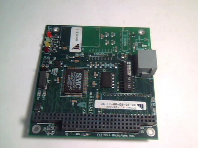 Micro/Sys MPC356-T Ethernet Adapter with twisted pair RJ45, 16-bit PC/104
