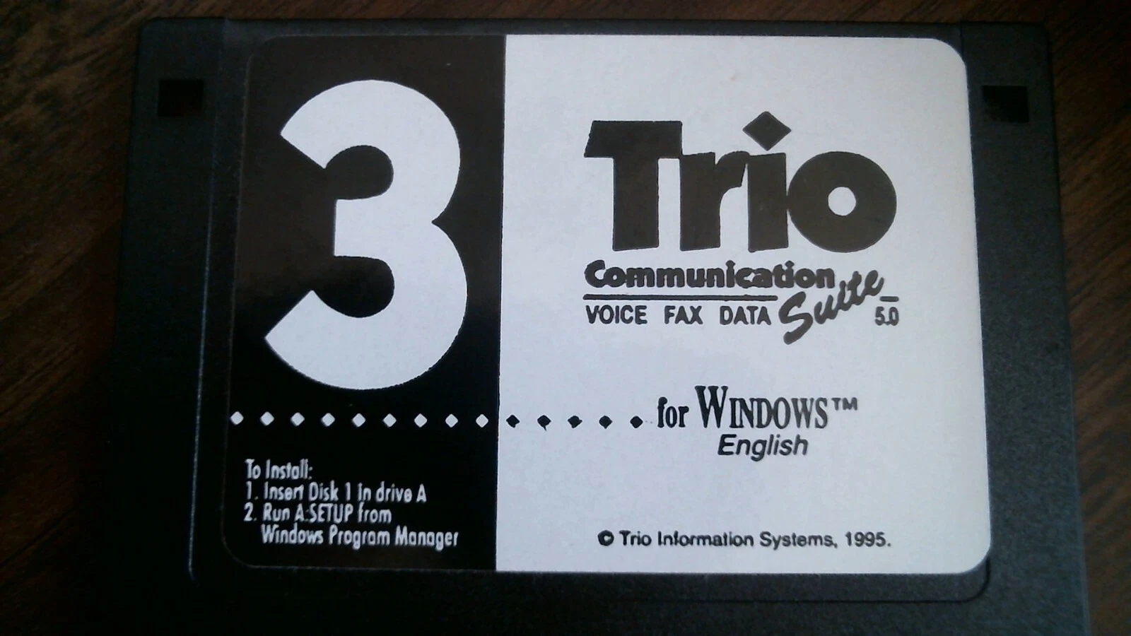 3 Trio Communication Voice Fax Data Suite 5.0 Windows 1995 floppy disk 3.5 inch