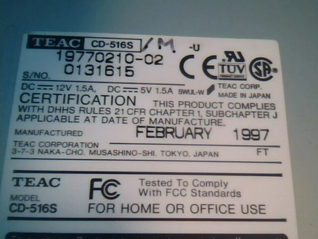 CD-ROM Drive Motorola 01-W2191E01A 1.0D TEAC CD-516S/M-U 50-PIN SCSI 1997✅TESTED - image 5