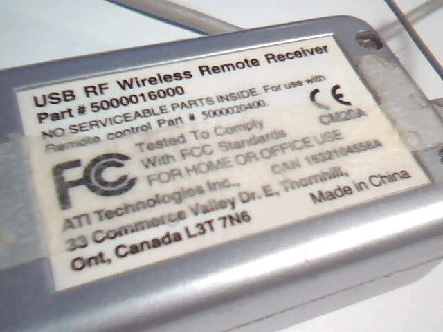 ATI All-In-Wonder USB RF Adapter 5000016000 for Remote Wonder - image 3