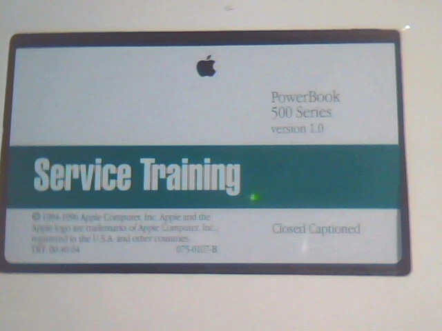 Apple Service Training Powerbook 500 Series December 1994 SEALED VHS tape - image 2