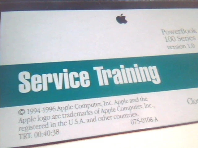Apple Service Training Powerbook 100 Series December 1994 SEALED VHS tape - image 2