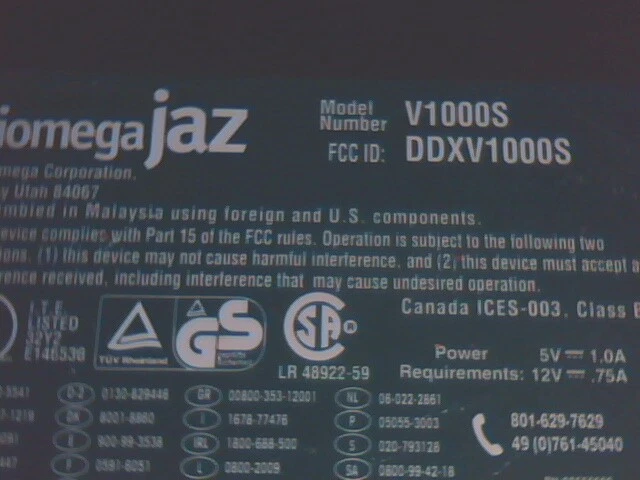 IOMEGA JAZ DRIVE 1GB MODEL V1000S EXTERNAL DRIVE DISK - image 6