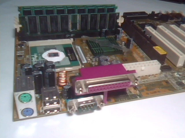 Motherboard Pentium Socket370 ASUS CUV4X Rev 1.03 AGP Pro AMR w CPU + RAM - image 2