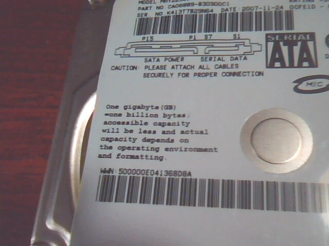 HDD Laptop Hard Disk Fujitsu MHY2250BH CA06889-B30900C1 250GB SATA 457671-001 - image 3