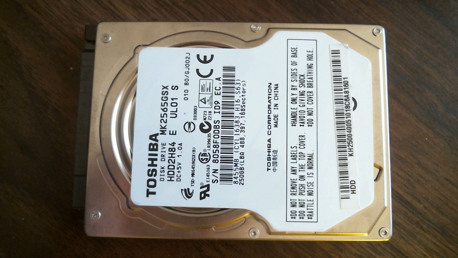 HDD Laptop Hard Disk SATA Toshiba MK2035GSS HDD2A30 F ZL03 T 200GB 437894-001