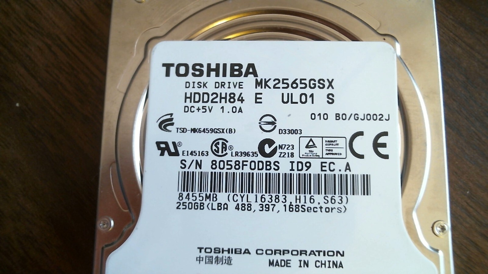 HDD Laptop Hard Disk SATA Toshiba MK2035GSS HDD2A30 F ZL03 T 200GB 437894-001 - image 2