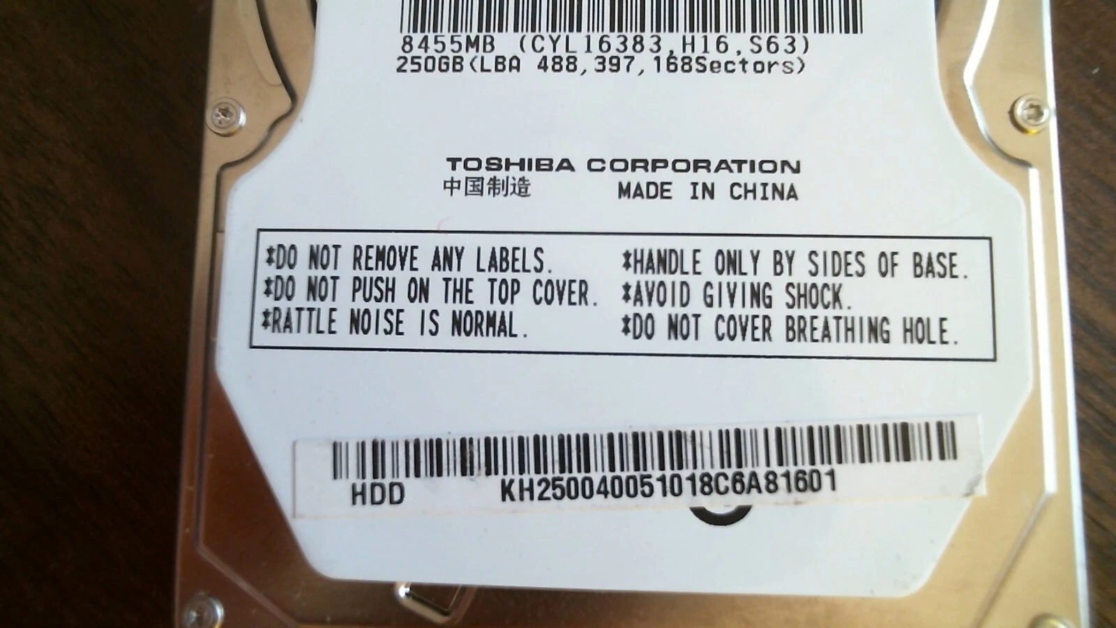 HDD Laptop Hard Disk SATA Toshiba MK2035GSS HDD2A30 F ZL03 T 200GB 437894-001 - image 3