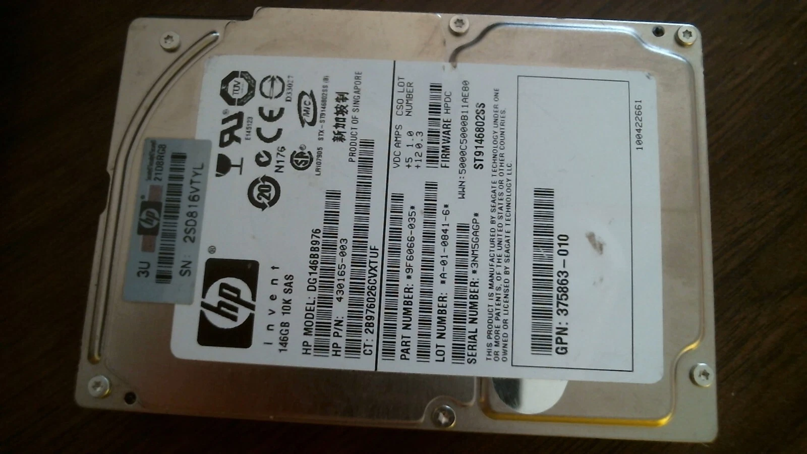 HDD Laptop Hard Disk Drive SATA HP Invent DG146BB976 430165-003 9F6066-035