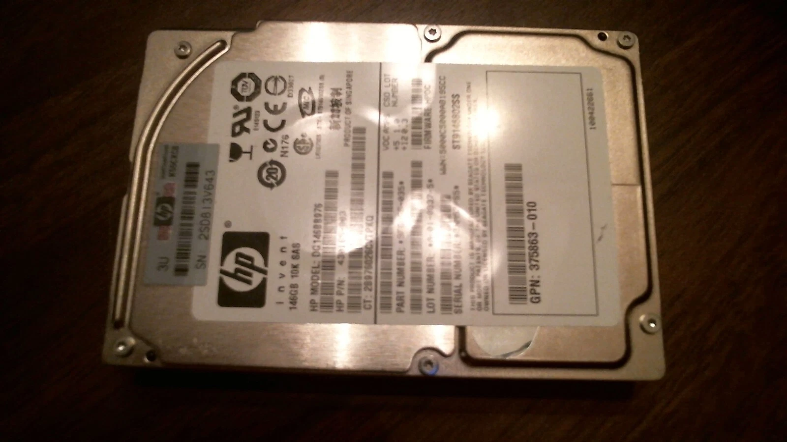 HDD Laptop Hard Disk Drive SATA hp invent 146GB DG146BB976 430165-003 9F6066-035