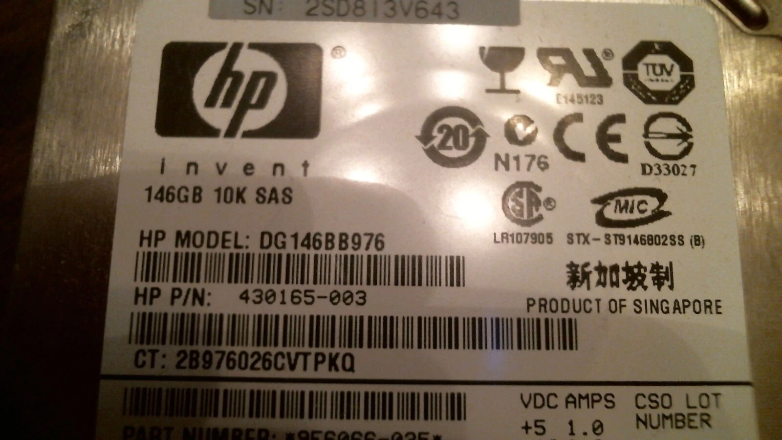 HDD Laptop Hard Disk Drive SATA hp invent 146GB DG146BB976 430165-003 9F6066-035 - image 2