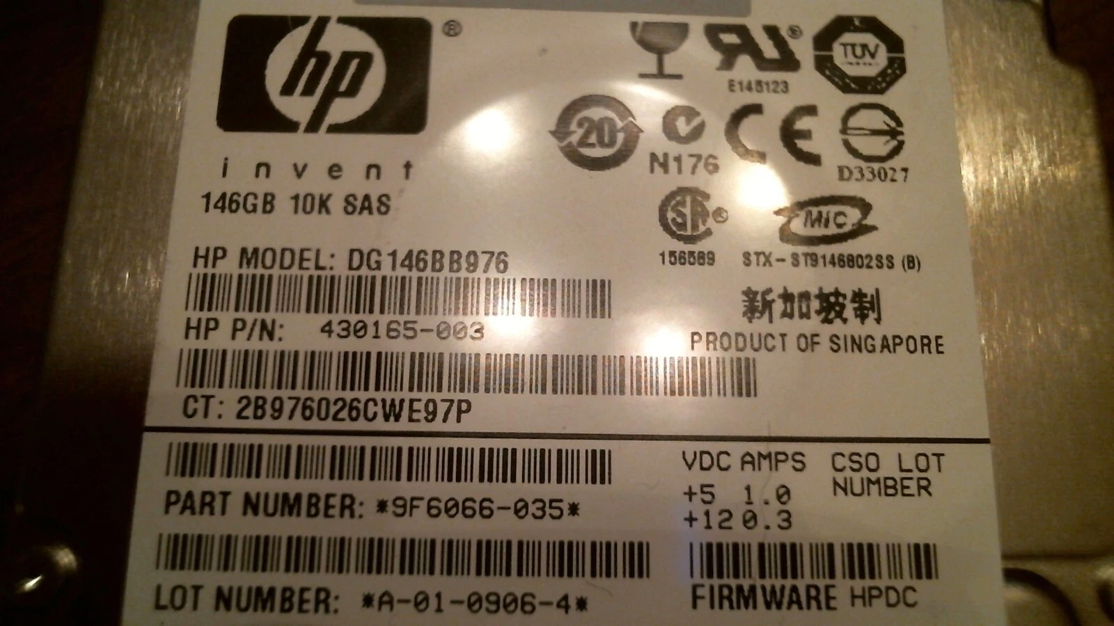 HDD Laptop Hard Disk Drive SATA hp DG146BB976 430165-003 9F6066-035 A-01-0906-4 - image 2