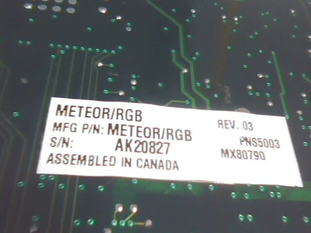 Video Graphics Card PCI Matrox Meteor 571-03 Rev:C Frame Grabber RCA - image 6