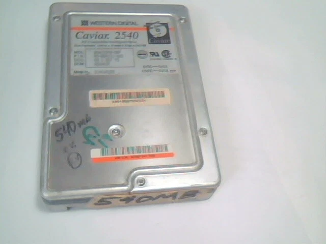 Hard Drive IDE Disk Western Digital Caviar 2540 540MB WDAC2540-00F 1995 ADAAKGP