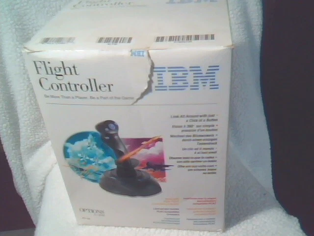 IBM Flight Controller 1997 with box and Manual uses vintage 15-pin Game Port