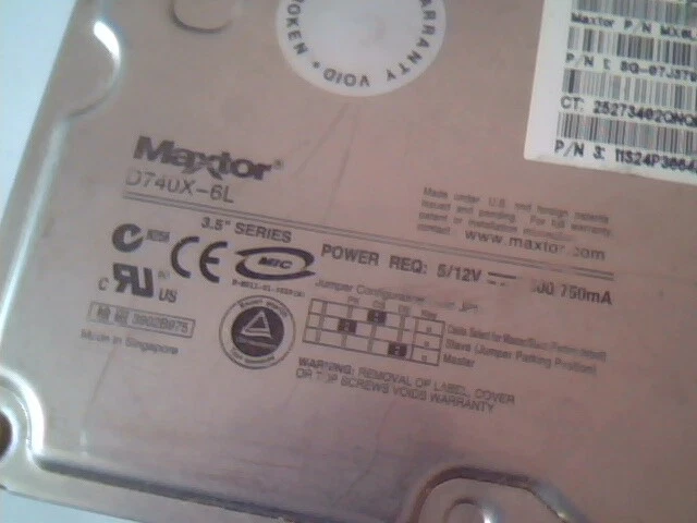 Hard Drive IDE Maxtor D740X-6L MX6L080J4 24P3665 80GB 40pin - image 2