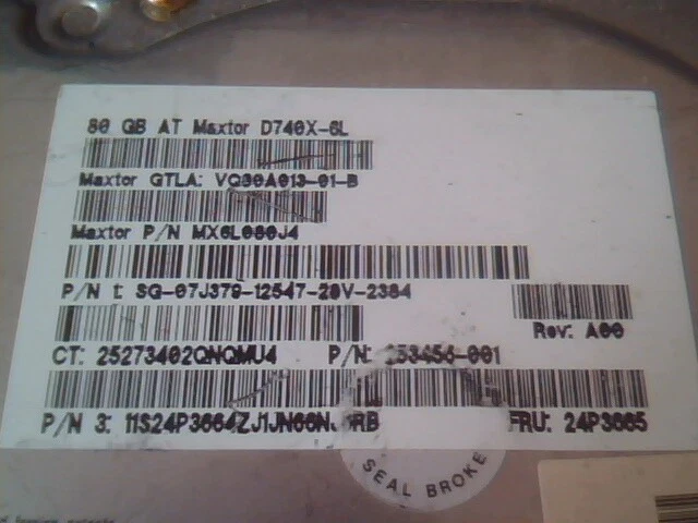 Hard Drive IDE Maxtor D740X-6L MX6L080J4 24P3665 80GB 40pin - image 3