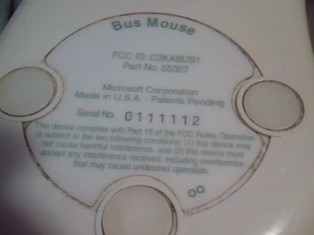 LOT of 2 Vintage Microsoft Bus Mouse Part No 55307 C3KABUS1 2-button - Working - image 5
