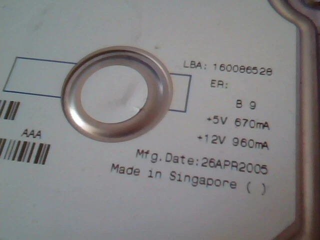 Hard Drive IDE Maxtor DiamondMax Plus 9 80GB YAR41BW0 K,M,G,A M6FYA 26APR2005 - image 3