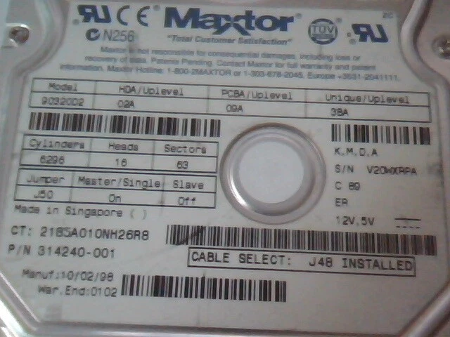 Hard Drive IDE Disk Maxtor 90320D2 314240-001 02A 09A - image 2