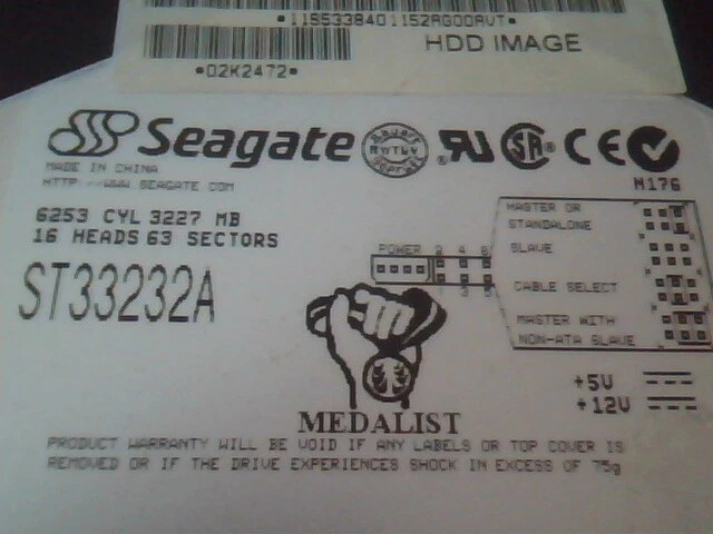 Hard Drive IDE Disk Seagate Medalist ST33232A GH265162 9J7012-034 DDT0.42 - image 2