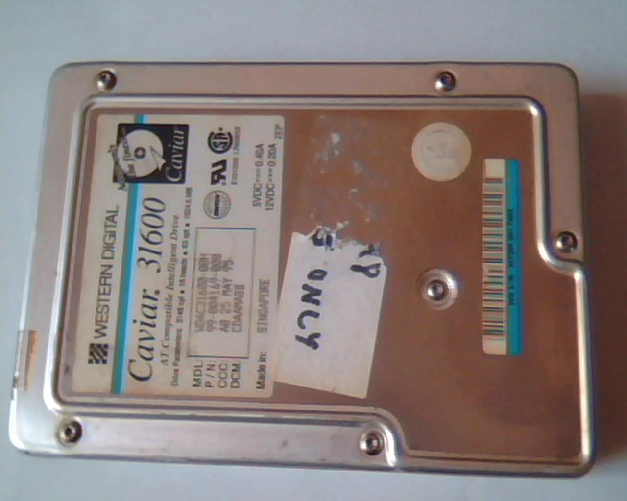 Hard Disk Drive IDE Western Digital Caviar WDAC31600-00H 99-004169-000