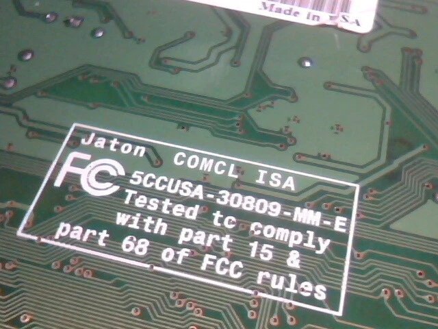 Jaton Modem 16bit ISA Card COMCL JM6CR33BR2 33.6 Voice - image 3