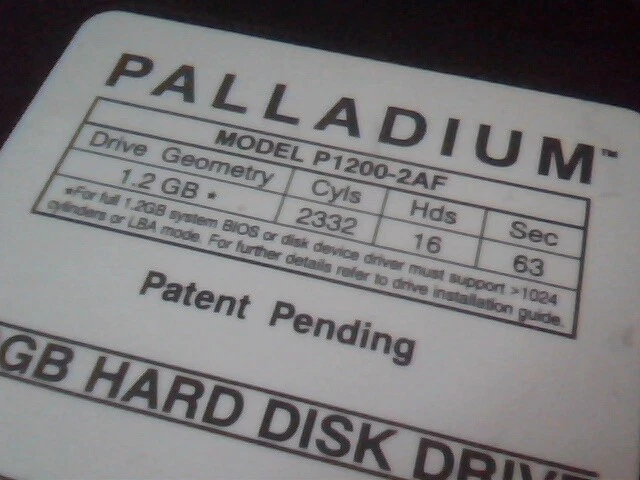 Hard Drive IDE Disk Palladium P1200-2AF M312712DCC03 - image 2