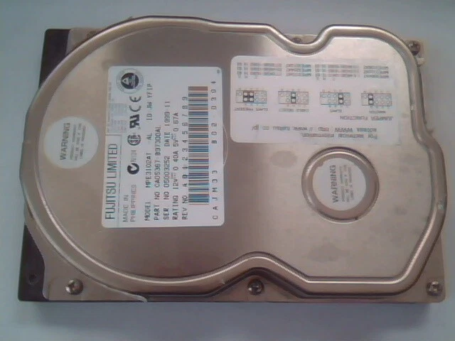 Hard Disk Drive IDE Fujitsu Limited MPE3102AT CA05367-B97300AL B02-0304