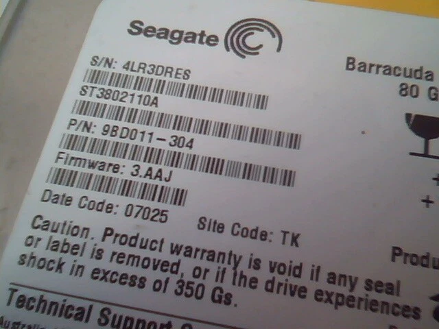 Hard Disk Drive IDE Seagate Barracuda 7200.9 ST3802110A 98D011-304 - image 2