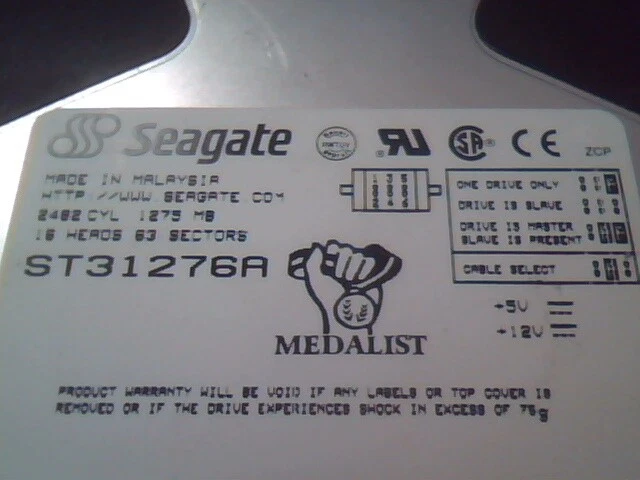 Hard Disk Drive IDE Seagate Medalist ST31276A 9F2002-302 - image 2